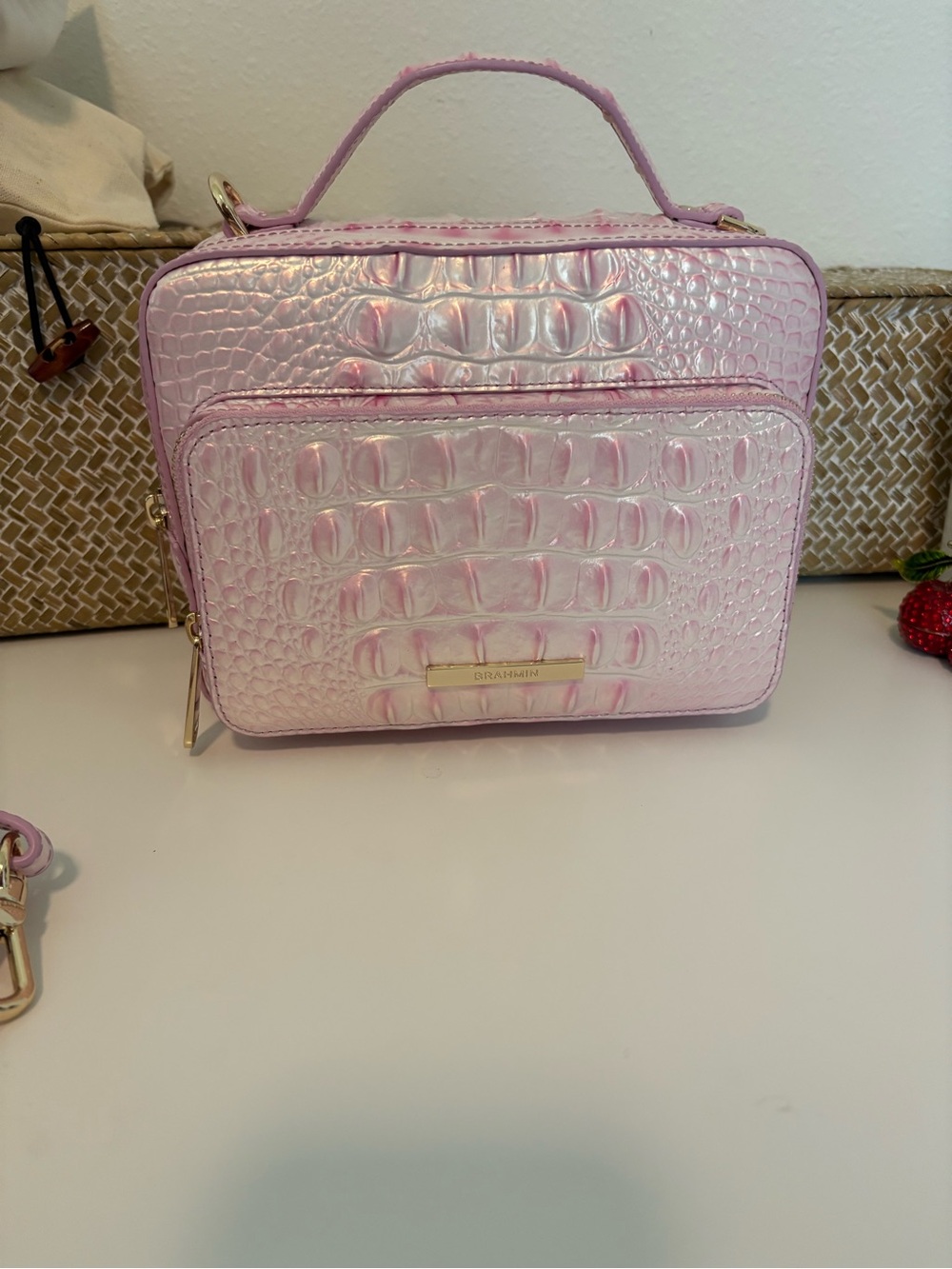Brahmin Pink Croc-Embossed Multi-Piece Shoulder Bag Set - Women - Picture 4 of 10